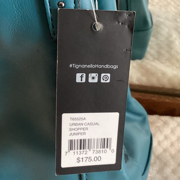 Tignanello Blue Leather Shoulder Bag - Picture 2 of 5